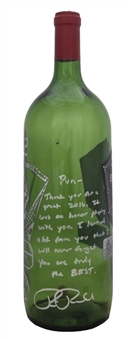 Rick Porcellos Signed and Inscribed Custom CY Young Wine Bottle from 2016 Gifted and Personalized to "Pun" David Ortiz (Ortiz Estate Holo)